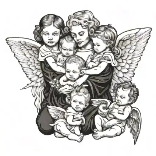 listing my children in order: Baby One, Micah Corbin, Asher, Elisha. Baby One, Asher and Elisha are angels. Micah is a b tattoo design idea