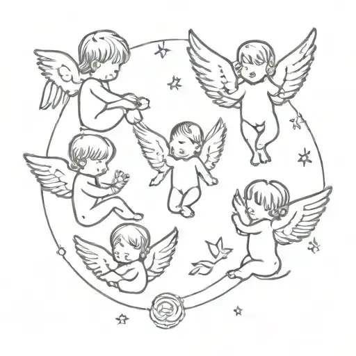 Tattoo listing my children in order: Baby One, Micah Corbin, Asher, Elisha. Baby One, Asher and Elisha are angels. tattoo design idea