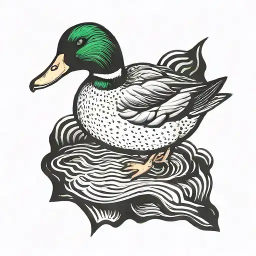 mallard duck tattoo design idea