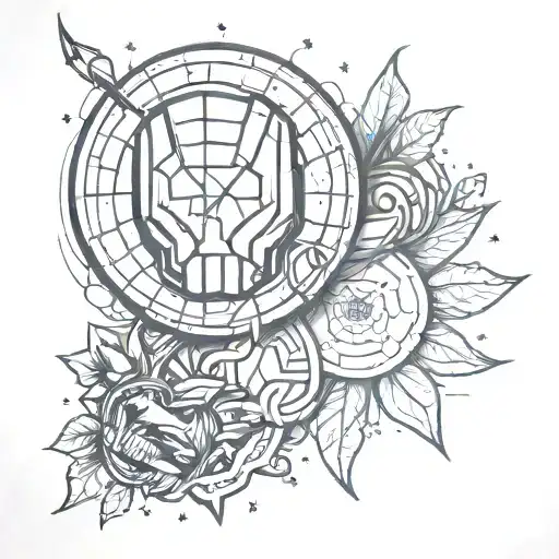 Small space filler tattoos inspired by marvel cinematic universe tattoo design idea