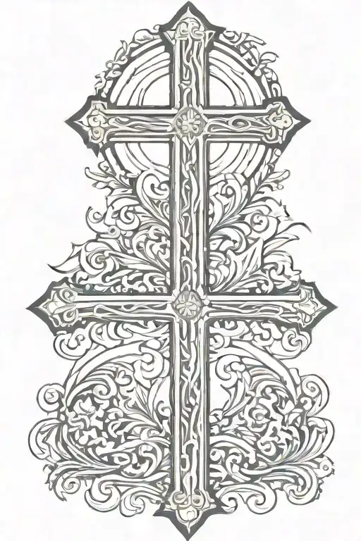 Religious Cross tattoo design idea