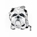 shih tzu minimalist tattoo design idea