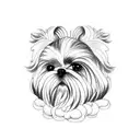 shih tzu minimalist tattoo design idea