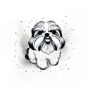 shih tzu minimalist tattoo design idea