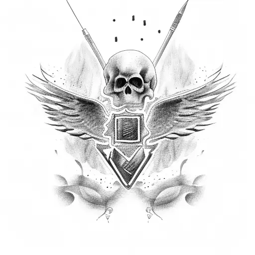 a wing with the text "Die with memories, not dreams" tattoo design idea