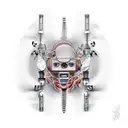 skin being ripped off with robotic parts showing underneath tattoo design idea