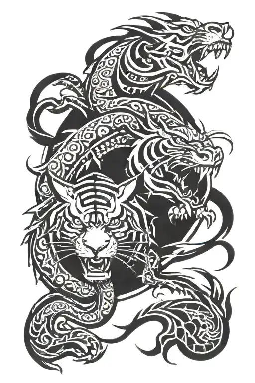 dragon and tiger tattoo design idea