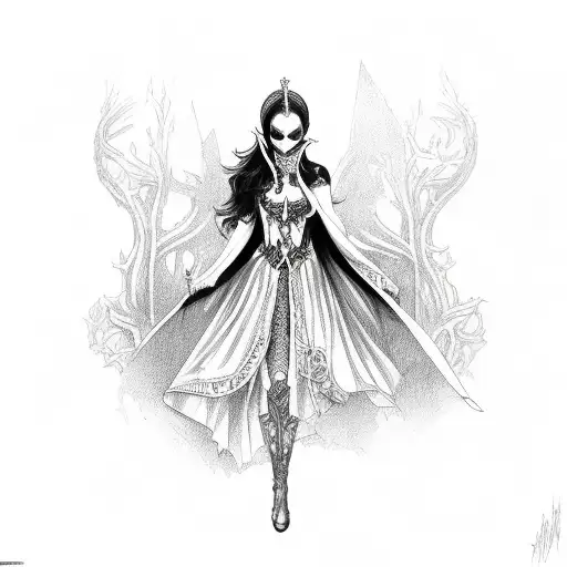 victorian vampiress tattoo design idea