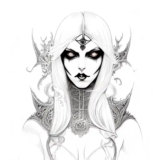 victorian vampiress tattoo design idea
