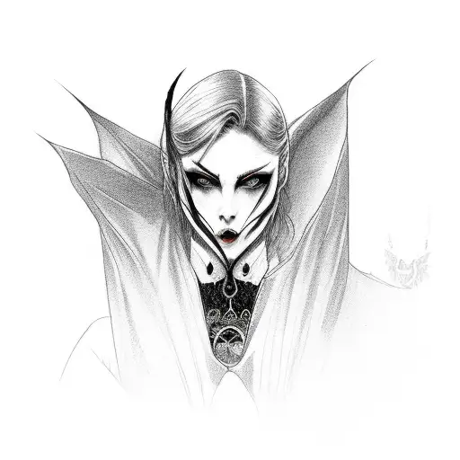 vampiress tattoo design idea
