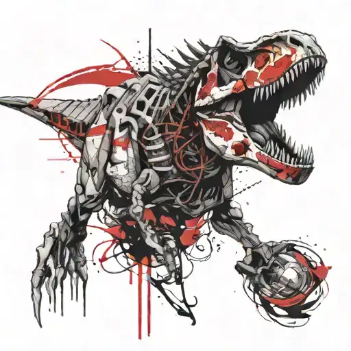 t rex skull tattoo design idea