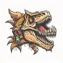 t rex skull tattoo design idea