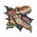 t rex skull tattoo design idea