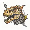 t rex skull tattoo design idea