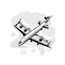 small Boeing 747  with tail number 77 tattoo design idea