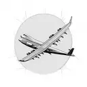 small Boeing 747  with tail number 77 tattoo design idea