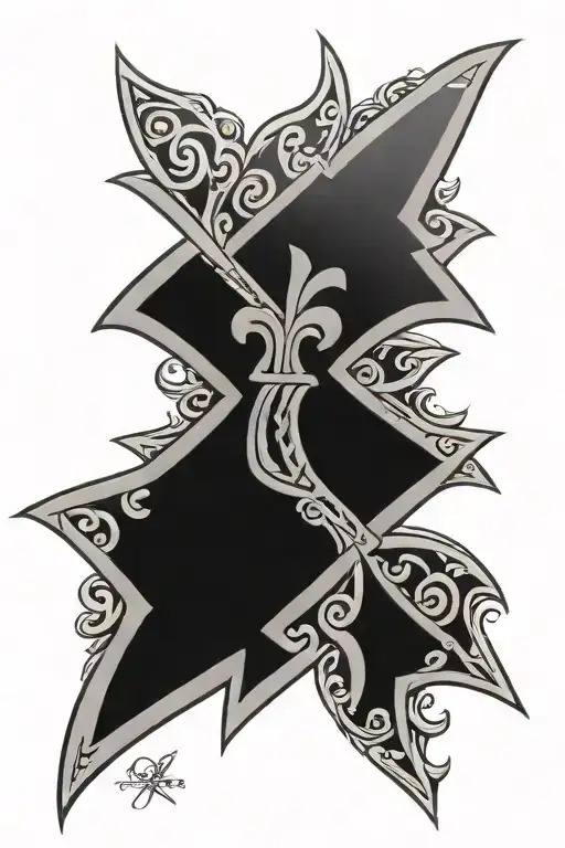 Polynesian maltese cross tattoo design idea