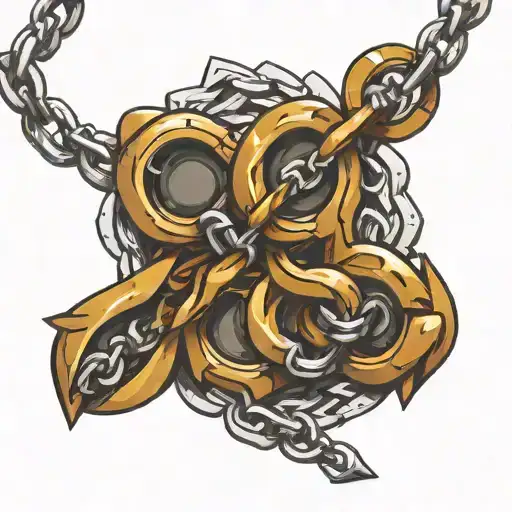 A chain link tattoo necklace. tattoo design idea