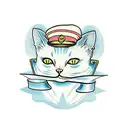 cat with "same as" above it and "it ever was" below it tattoo design idea