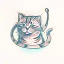 cat with "same as" above it and "it ever was" below it tattoo design idea