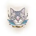 cat with "same as" above it and "it ever was" below it tattoo design idea