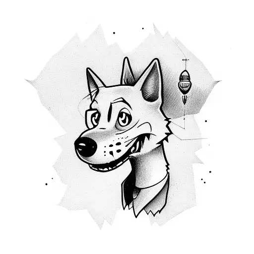 courage the cowardly dog tattoo design idea