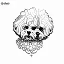 bichon maltese tattoo design idea