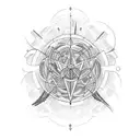 concept tattoo including astronomy, mythology art, anatomy, and caffeine molecule  tattoo design idea