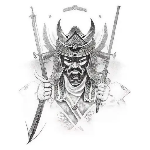 Christian warrior with sword tattoo design idea