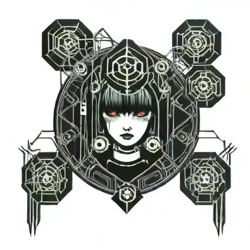 Emo inspired doll tattoo design idea