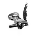 Harley soft tail headlights reflecting in road glide mirror tattoo design idea
