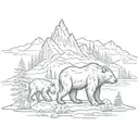 bear, moose and beaver mountain scene tattoo design tattoo design idea