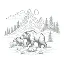 bear, moose and beaver mountain scene tattoo design tattoo design idea
