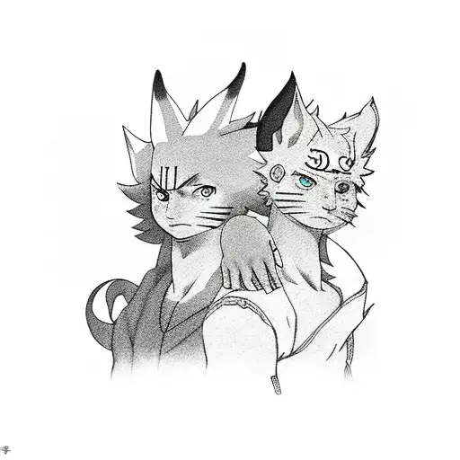 Naruto and kurama tattoo design idea