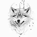 wolf and wildfire tattoo design idea