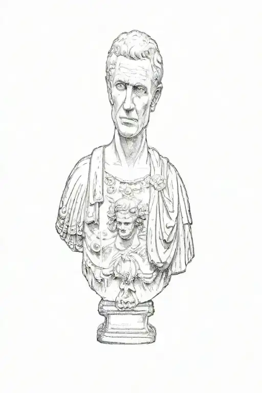 a bust of Julius Caesar  tattoo design idea