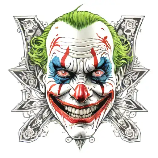 Joker face tattoo design idea