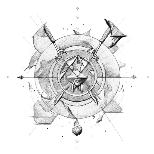 sagittarius core symbol tattoo design idea