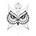 Owl with geometric tattoo design idea