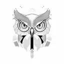 Owl with geometric tattoo design idea