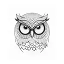 Owl with geometric tattoo design idea