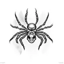 spider with skull tattoo design idea