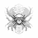 spider with skull tattoo design idea