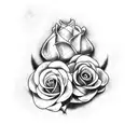 dark messiah with fire roses tattoo design idea