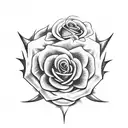 dark messiah with fire roses tattoo design idea