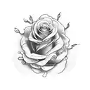 dark messiah with fire roses tattoo design idea