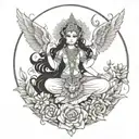 I want a tattoo of Goddess Durga and Persephone but I don't want them combined, I want them like half Durga the half per tattoo design idea