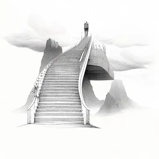 staircase to heaven  tattoo design idea