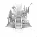 staircase to heaven  tattoo design idea