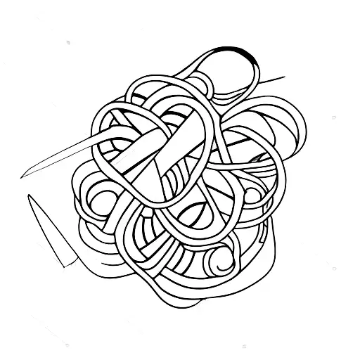 A beautiful tattoo of a hairbrush and scissors tattoo design idea